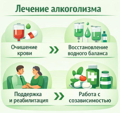 лечение алкоголизма в Шарыпово этапы